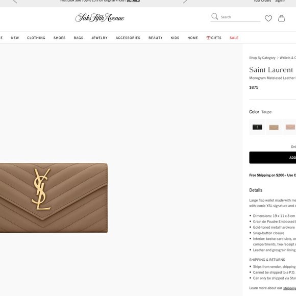 Beige Saint Laurent Cassandre Envelope Flap Wallet on Chain - Picture 14 of 15